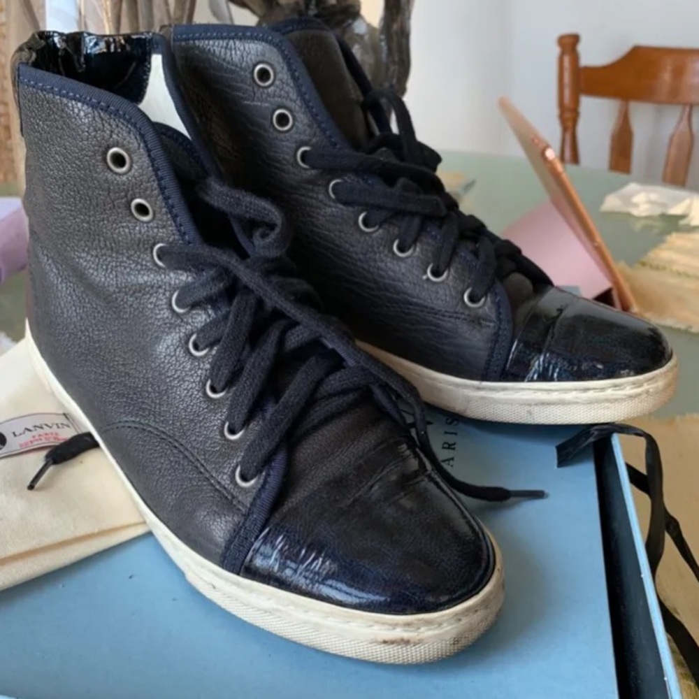 Lanvin high top leather sneaker